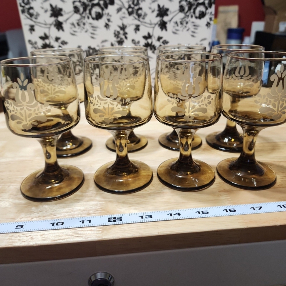 Set of Amber Wine Glasses